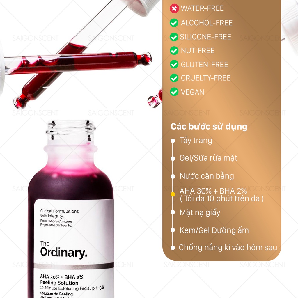 Tinh chất The Ordinary AHA 30% + BHA 2% Peeling Solution