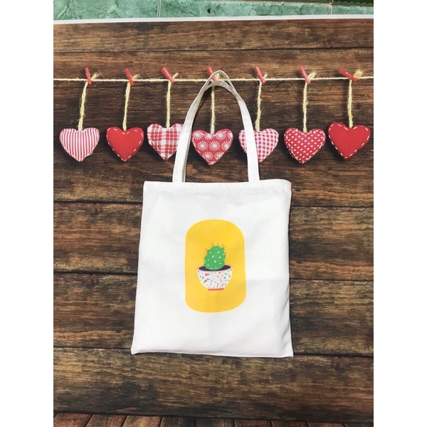 Túi Tote vải Canvas in hình vui nhộn, cute