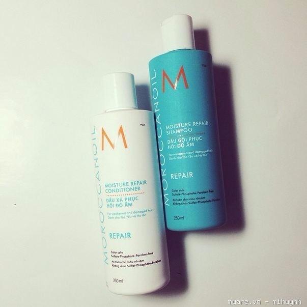 Dầu gội xả phục hồi tóc hư tổn Moroccanoil Moisture Repair 250mlx2