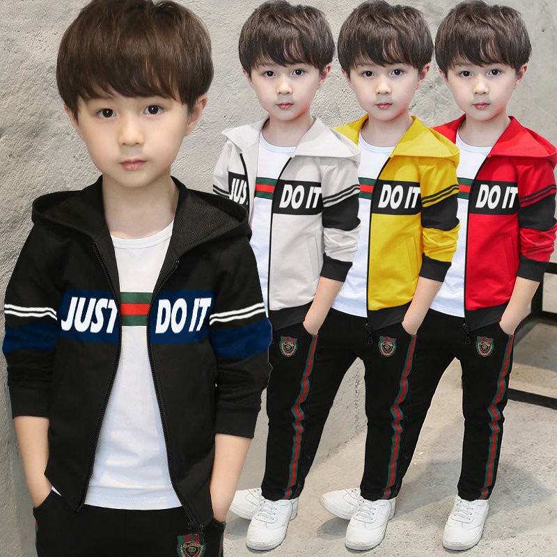 Áo Khoác Trẻ Em, Áo Trẻ Em Sọc In Chữ Just Do It Kèm Mũ NN1003