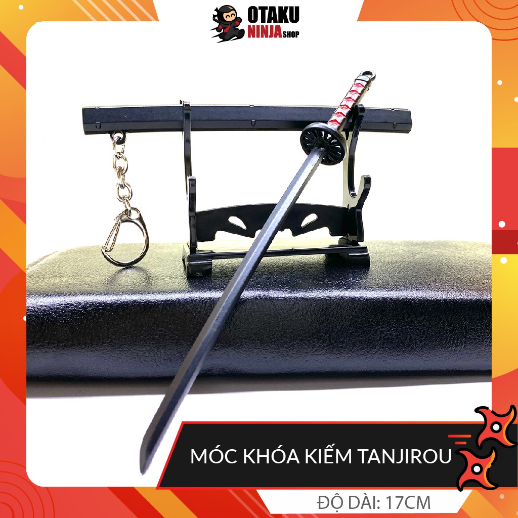 Móc khóa kiếm Tanjirou không gỉ thanh gươm diệt duỷ mô hình 17cm anime Kimetsu No Yaiba Otaku Ninja