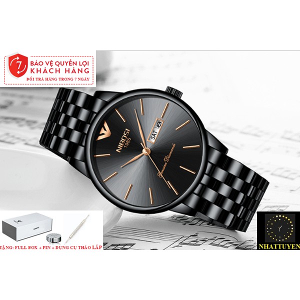 [CÓ VIDEO - ẢNH THẬT] Đồng Hồ Nam NIBOSI 2332, Dây Kim Loại Không Gỉ, Thép Đúc Đặc- HÀNG CHÍNH HÃNG [FULLBOX] | BigBuy360 - bigbuy360.vn