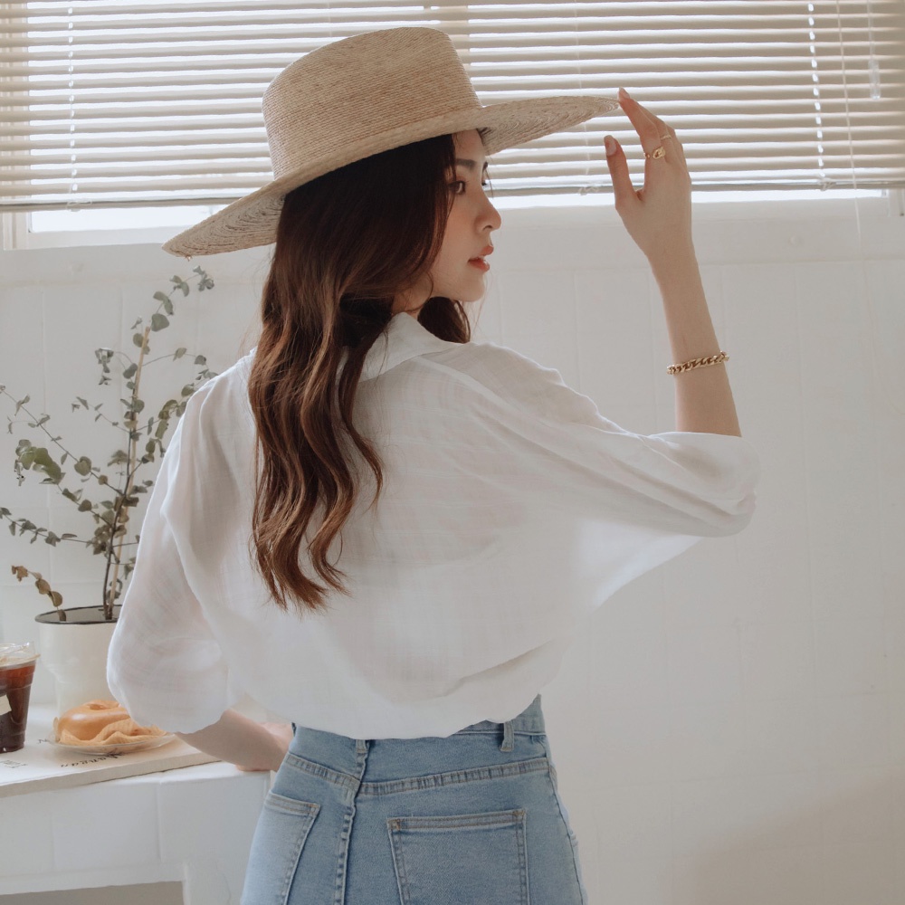 Áo sơ mi kẻ sọc thắt nơ eo nữ Air Space Lady 2211821020