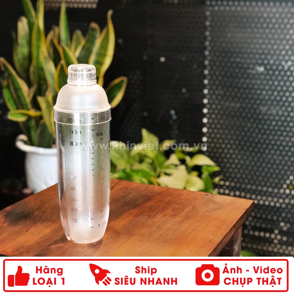 [Giá rẻ nhất - giảm 10%] Bình lắc shaker nhựa có vạch - Dụng cụ pha chế