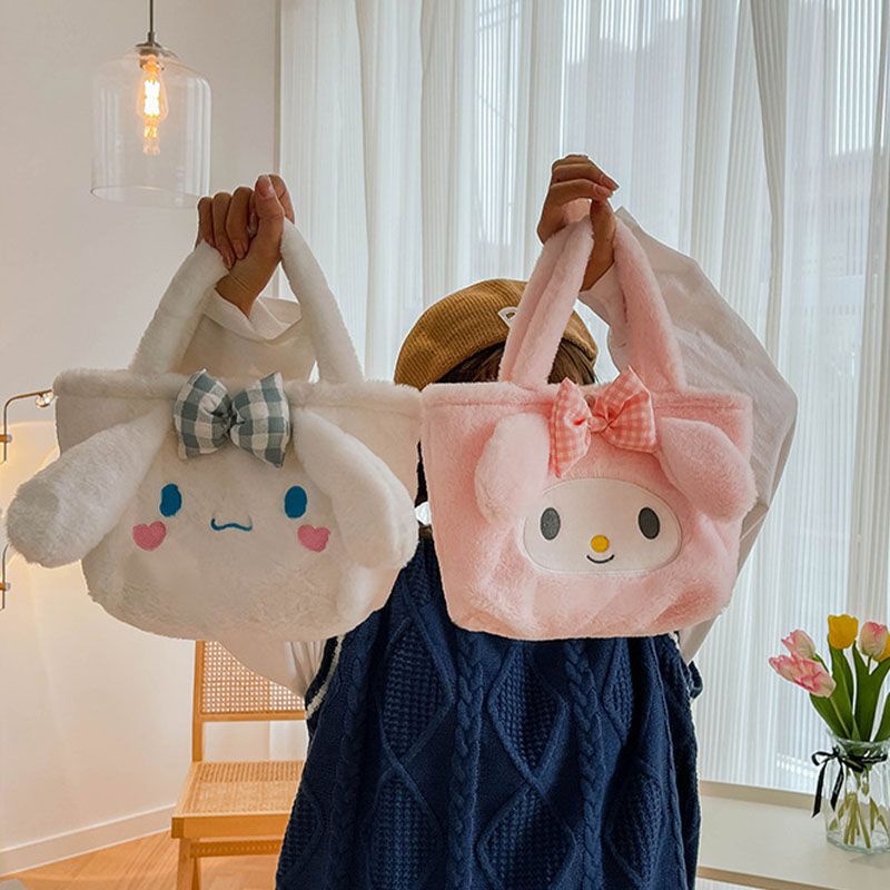 Túi Xách Đeo Vai Bằng Vải Bông Hình Kuromi Đáng Yêu Dành Cho Nữ