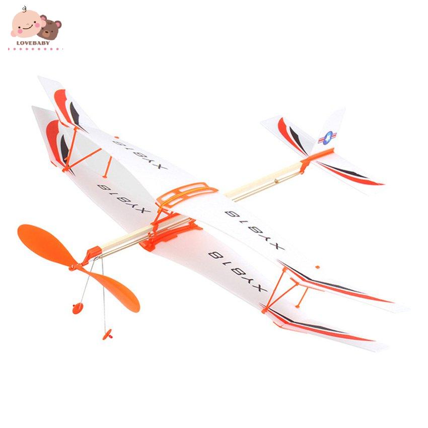 [HOT]Biplane Glider Aircraft Thunderbird Rubber Band Power Plane Helicopter Model