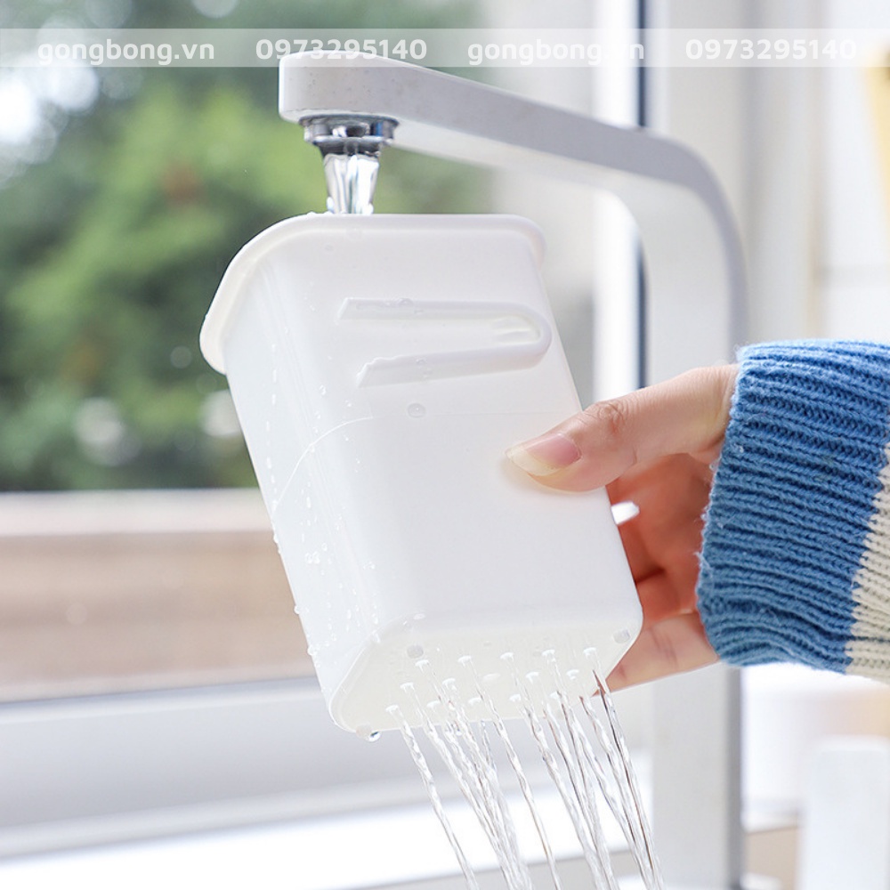 Hộp nhựa đựng đồ cạnh tủ lạnh đa năng không nắp tiện dụng giúp sắp xếp gọn gàng ngăn nắp