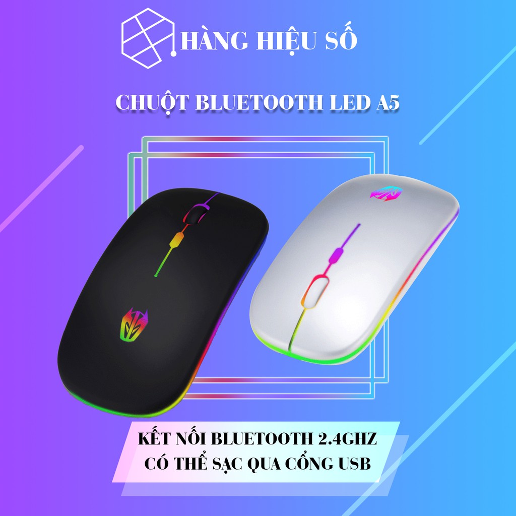 Chuột Không Dây A5 - Chống Ồn Pin Sạc Thích Hợp Cho Dân Văn Phòng (BH 6 tháng)
