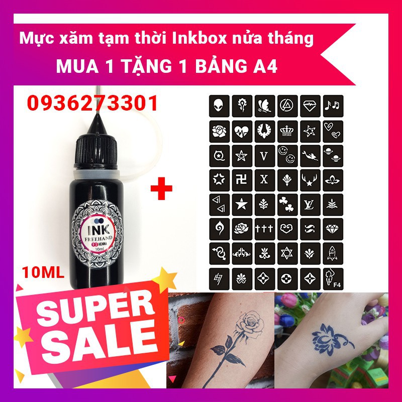 [ TẶNG MỰC ] Hình xăm tạm thời 15 ngày tặng theo mực, giảm giá, hình xăm, mực xăm