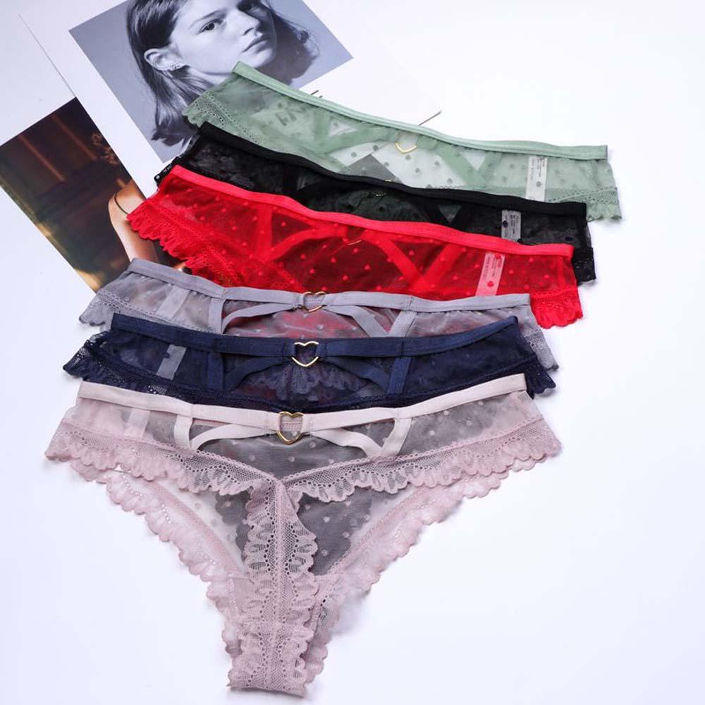 Quần Lót Ren Lưới Thoáng Khí Lưng Thấp Màu Sắc Đa Dạng