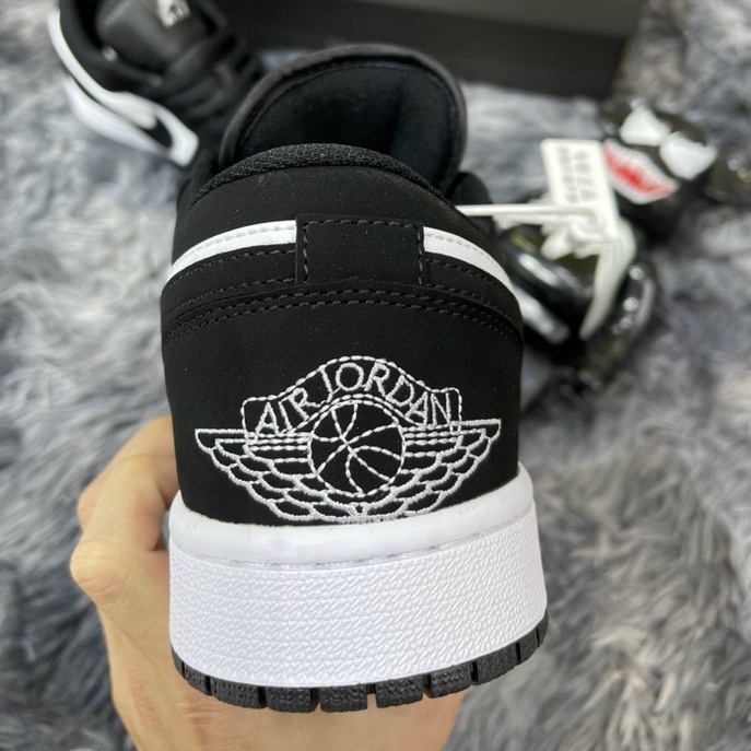 Giày Thể Thao Nam Nữ Cổ Thấp Giày Nike Jordan 1 JD 1 Panda Đen Trắng Full Box Bill