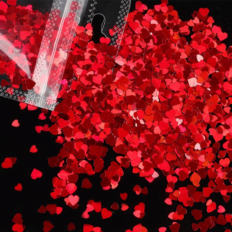 Sa Set Hạt Kim sa Hình Trái Tim Đính Móng Tay Nghệ Thuật