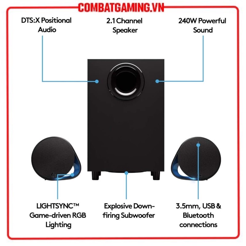 Loa Không Dây LOGITECH G560 LIGHTSYNC RGB Gaming