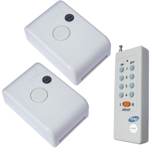 Bộ 02 công tắc điều khiển từ xa công suất 4000W TPE RC1A + remote 8 nút