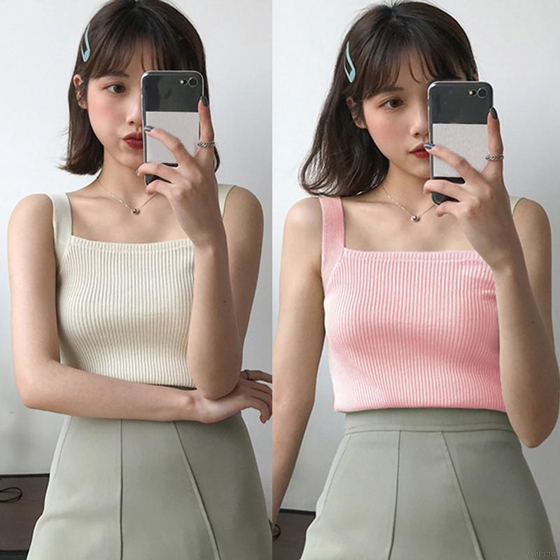 Áo Dệt Kim Nữ Cổ Vuông Màu Trơn Phong Cách Hàn Quốc | BigBuy360 - bigbuy360.vn