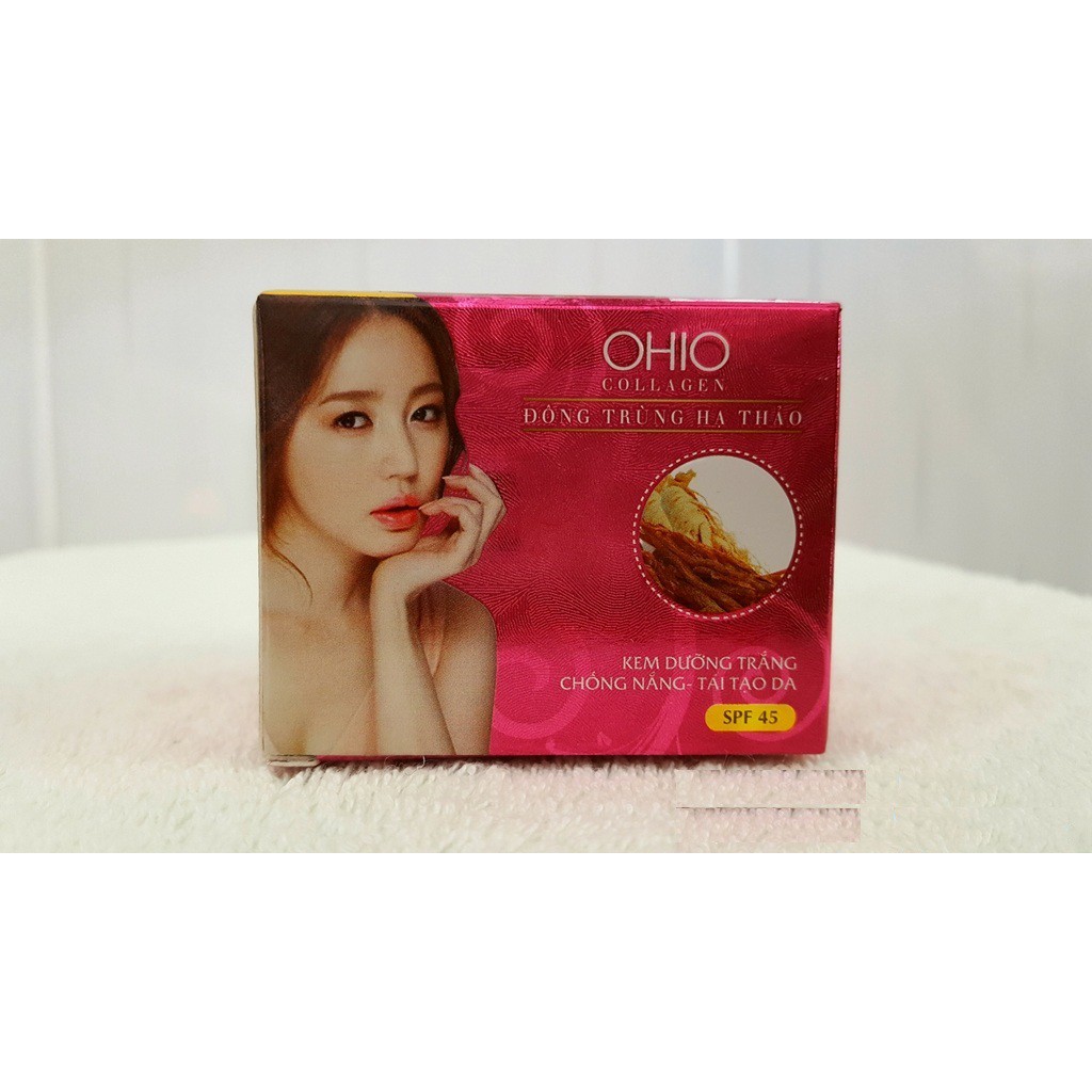 Kem dưỡng trắng, chống nắng, tái tạo da OHIO Collagen - Đông Trùng Hạ Thảo (20g)