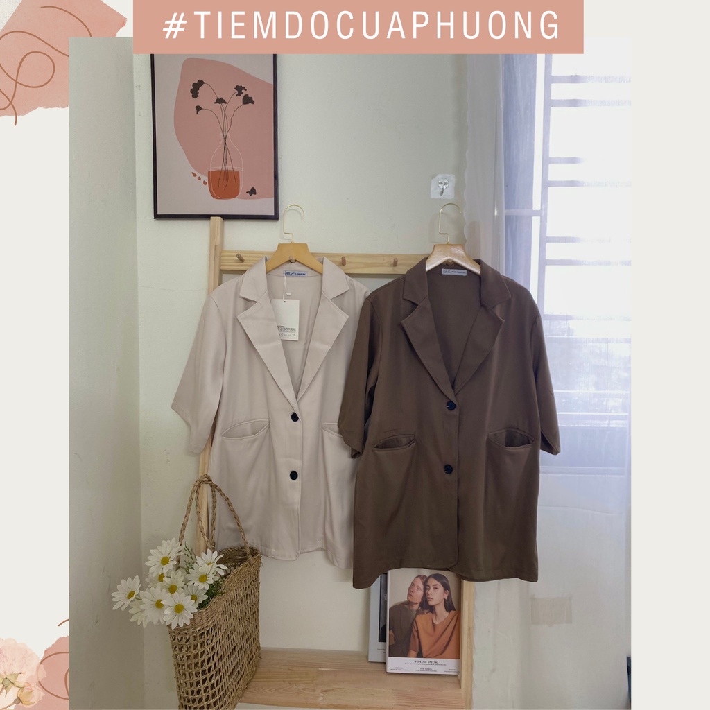 Áo blazer cộc tay, áo vest nữ một lớp phong cách Hàn Quốc, đồ công sở đi làm | BigBuy360 - bigbuy360.vn
