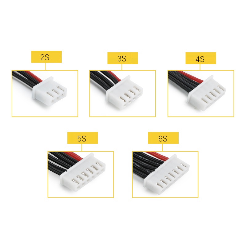 Set 5 Dây Cáp Sạc Pin Lipo 1s 2s 3s 4s 5s 6s 22awg Dành Cho Imax B3 B6 B6Ac 10cm 100mm