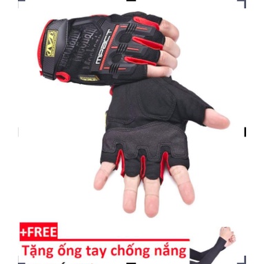 Găng tay cụt ngón impact mechanix đi phượt giá rẻ + tặng kèm găng tay chống nắng