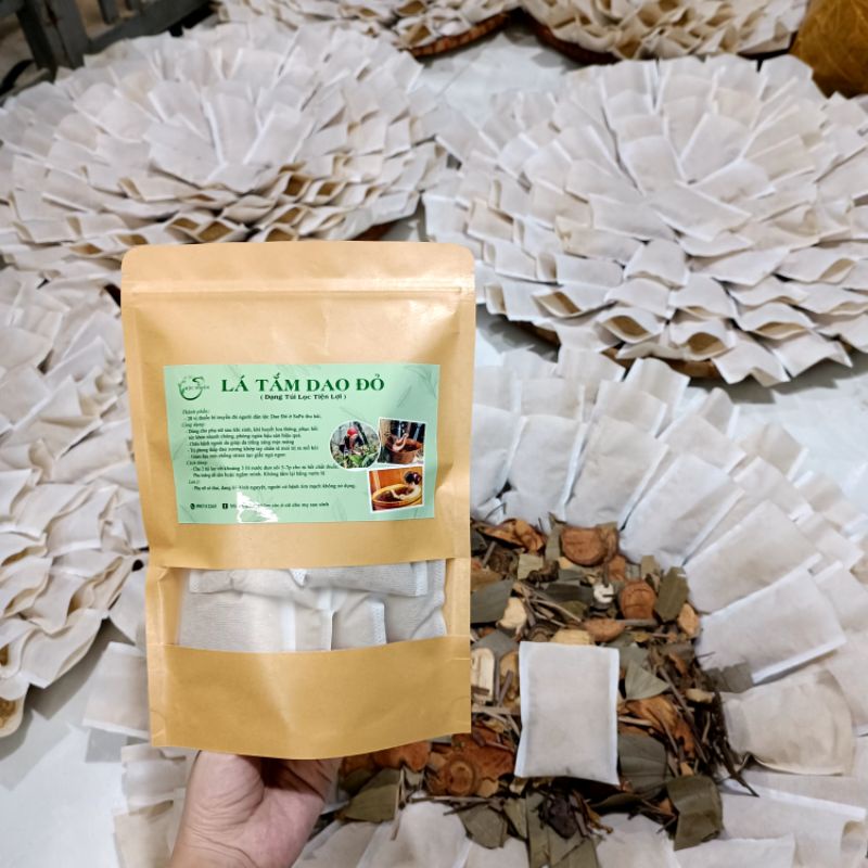 Lá xông tắm dao đỏ cho mẹ sau sinh 10 túi lọc , khỏi kiêng tắm gội, cơ thể thơm tho, da dẻ hồng hào
