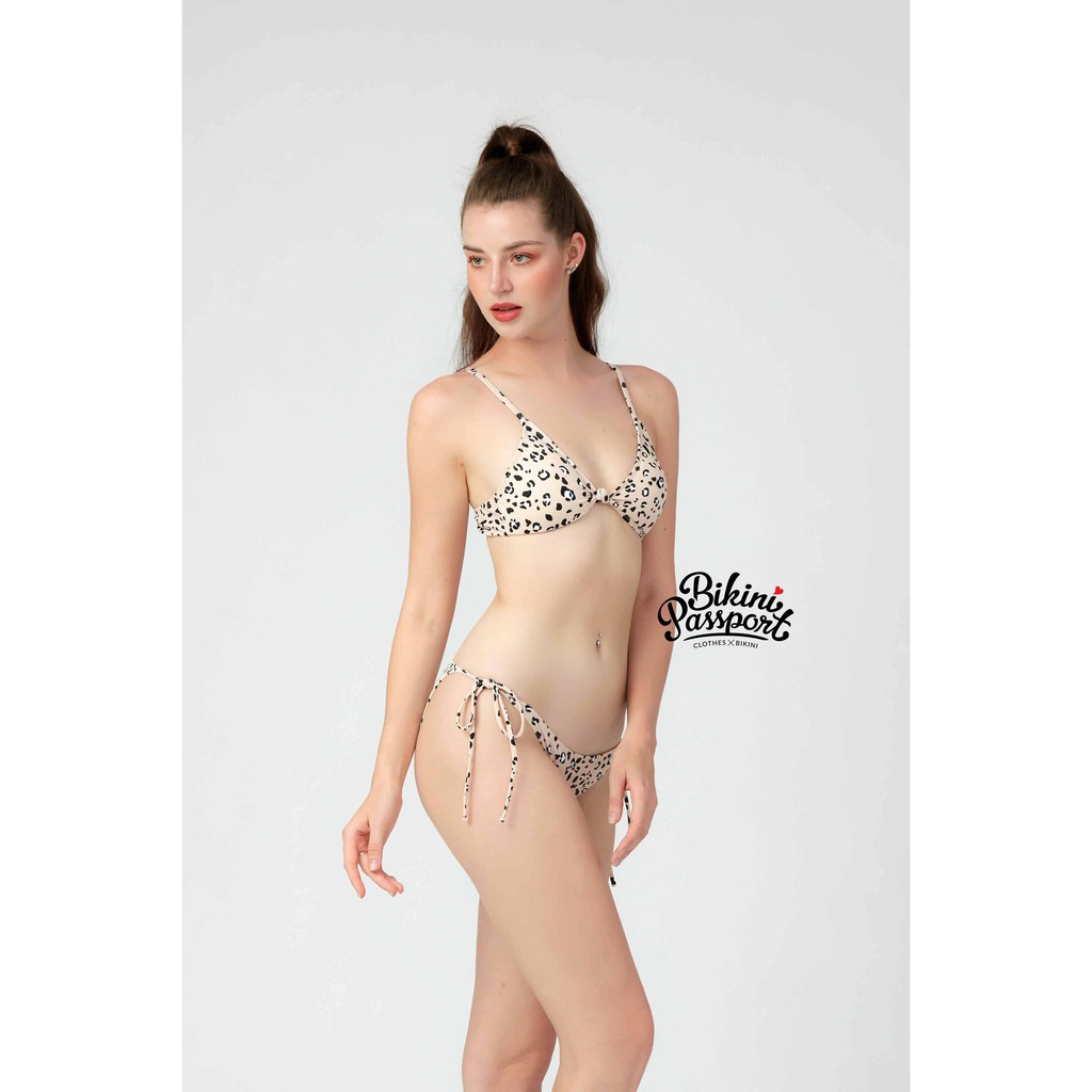 Đồ bơi Nữ BIKINI PASSPORT kiểu hai mảnh hai mảnh áo thắt nút- màu Da báo - BS297_LEO