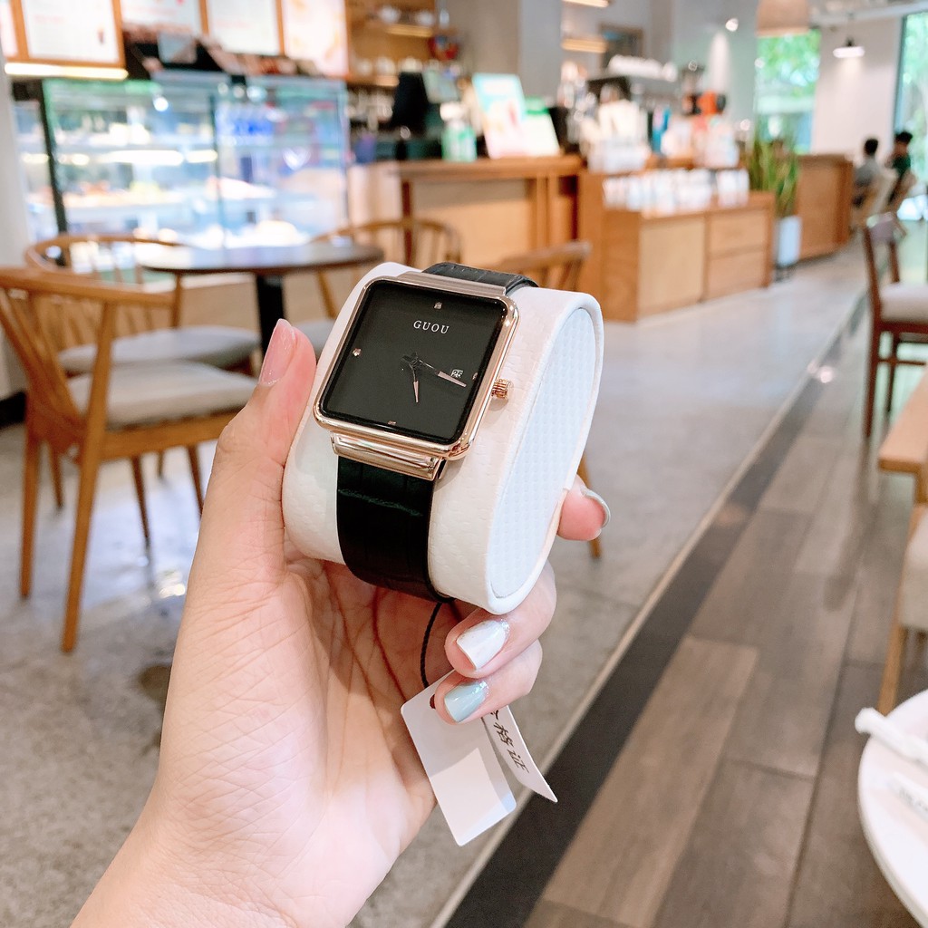 Đồng hồ Nữ GUOU chính hãng dây da mặt vuông - Kiểu Dáng Apple Watch 40mm (Tặng kèm hộp và Pin) - Sam's Shop | BigBuy360 - bigbuy360.vn