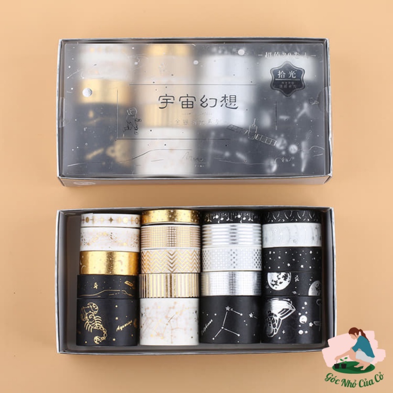 Hộp 20 cuộn Băng dính washi tape chim hạc cổ trang gocnhocuaco VPP0040