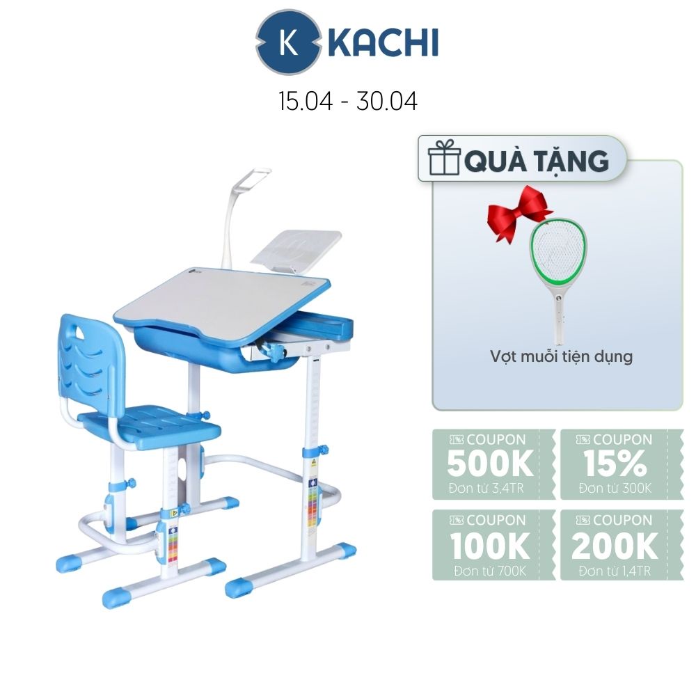 Bộ bàn học thông minh chống gù lưng Kachi MK102 – Màu Xanh