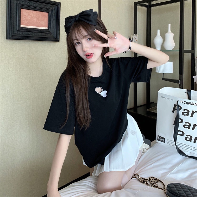 Áo Thun NgắN Tay In HọA TiếT TráI Tim JL-TX-384