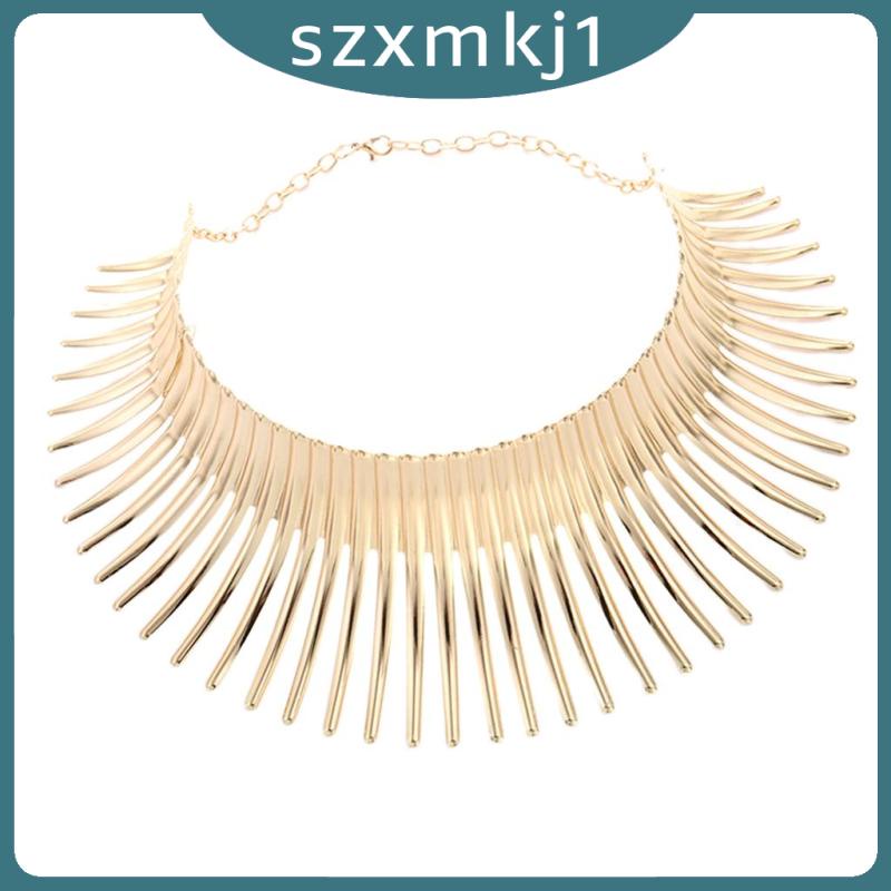 Vòng Cổ Choker Bản To Phong Cách Châu Phi Màu Vàng