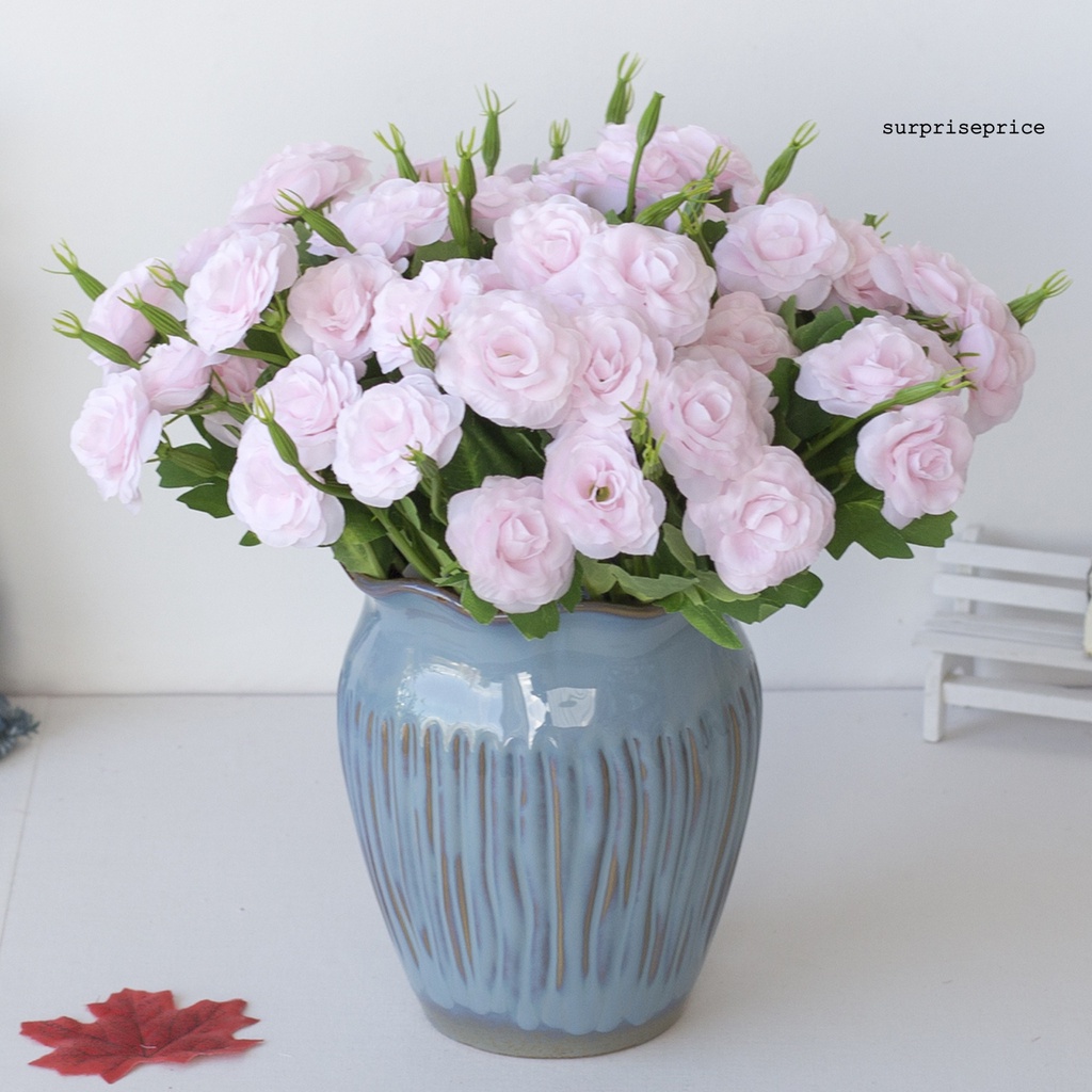 【SPP】 Nhánh hoa hồng nhân tạo bằng lụa đẹp mắt sống động như thật đẹp mắt để bàn làm việc