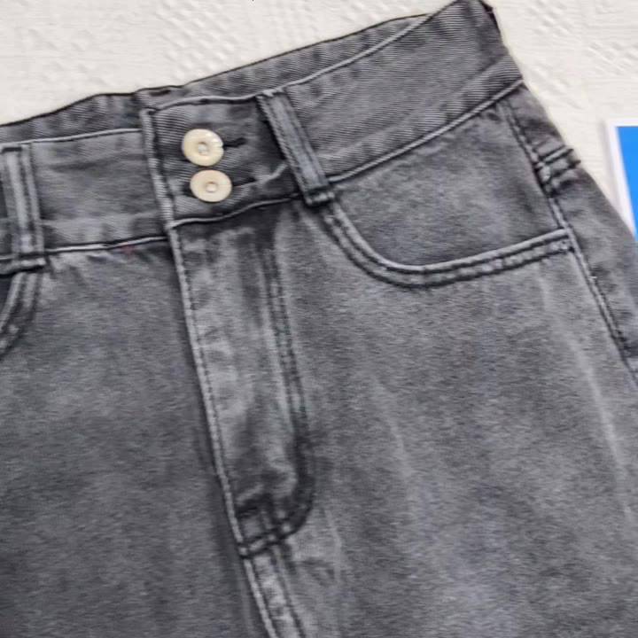 Quần jean baggy nữ trơn Basic cạp cao phong cách ulzzang (Size Đại, Bigsize) - Quần bò baggy lưng cao trơn 1Minute QJ018 | BigBuy360 - bigbuy360.vn