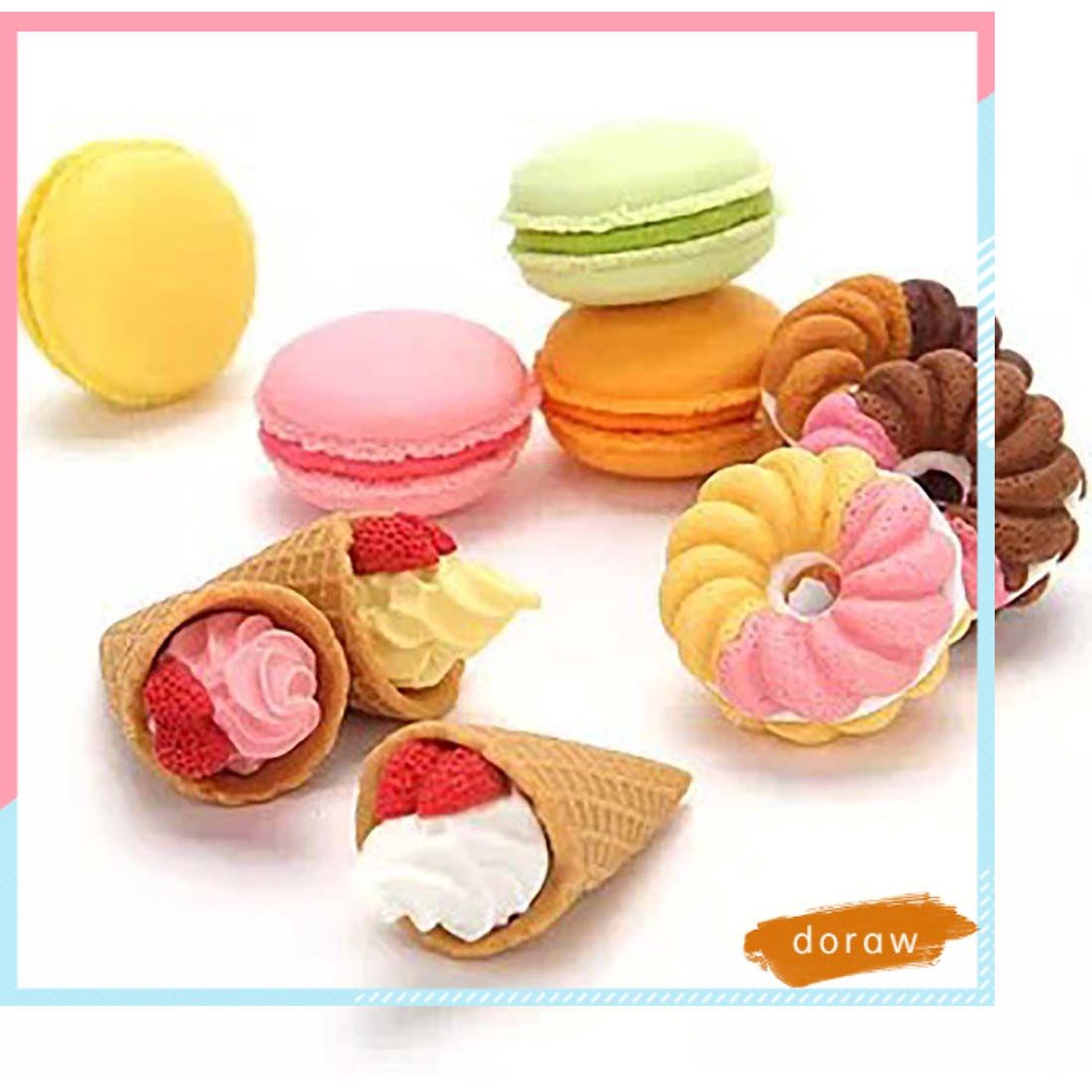 Gôm Tẩy Bút Chì Hình Bánh Donut / Chiếc Lá Dễ Thương Cho Bé