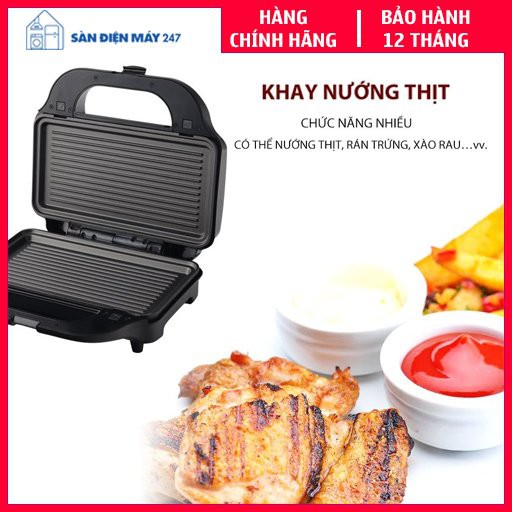 Máy làm bánh Waffle - Kẹp nướng bánh mì - Máy nướng bánh mì Tiross TS9655 - Hàng chính hãng - Bảo hành 12 tháng