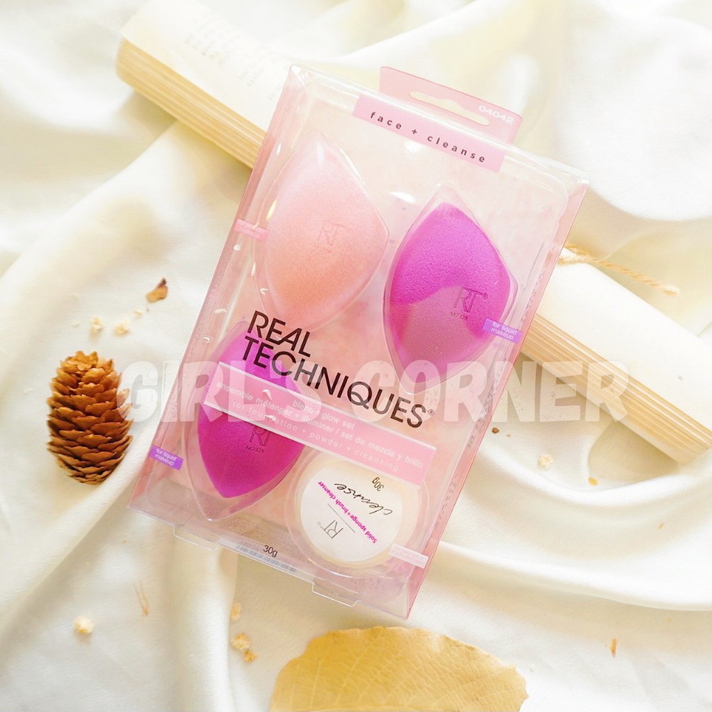 Set 3 mút Real Techniques Blend + Glow và Solid