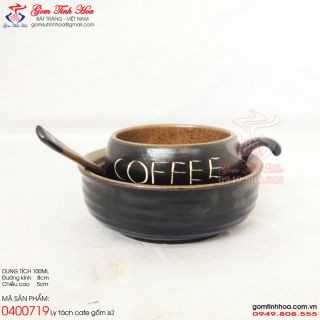 Ly tách cafe giữ nhiệt gốm sứ Bát Tràng