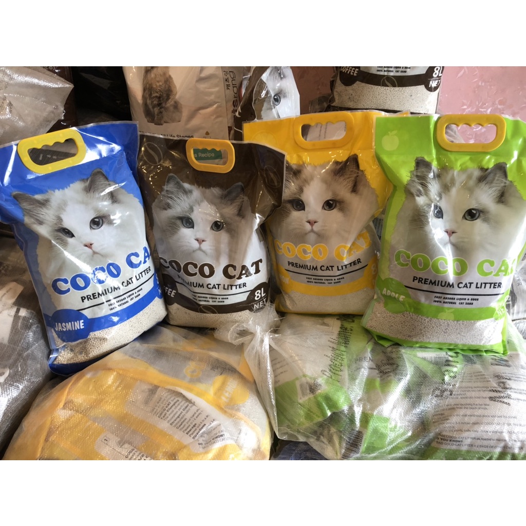 Cát chó mèo, Cát vệ sinh Coco Cat Litter cho mèo, hương cà phê, chanh, táo khử mùi