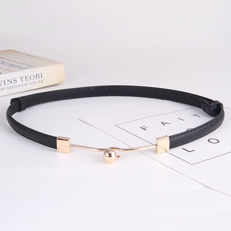 Thắt Lưng Da Pu Màu Trơn Khoen Tròn Thời Trang Hàn Quốc