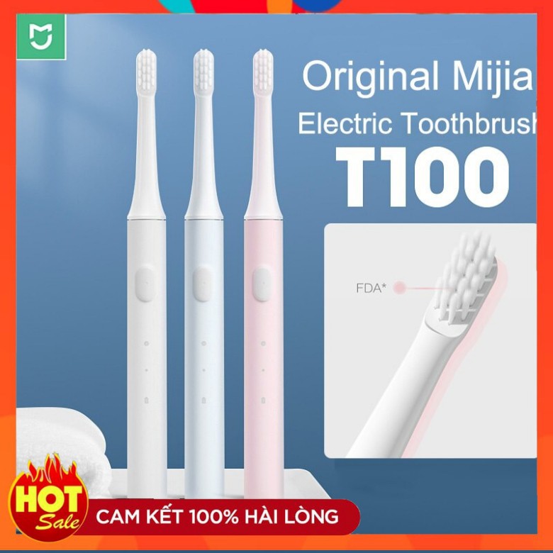 Bàn chải điện Xiaomi Mijia T100 FREESHIP Chống nước siêu nhẹ (46gr)