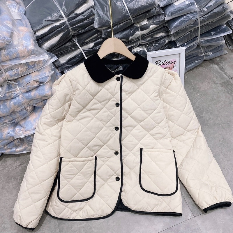 Áo Phao Trám Cổ Nhung Phong Cách Hàn Quốc Siêu Xinh Có Ảnh Thật Kèm Video | BigBuy360 - bigbuy360.vn