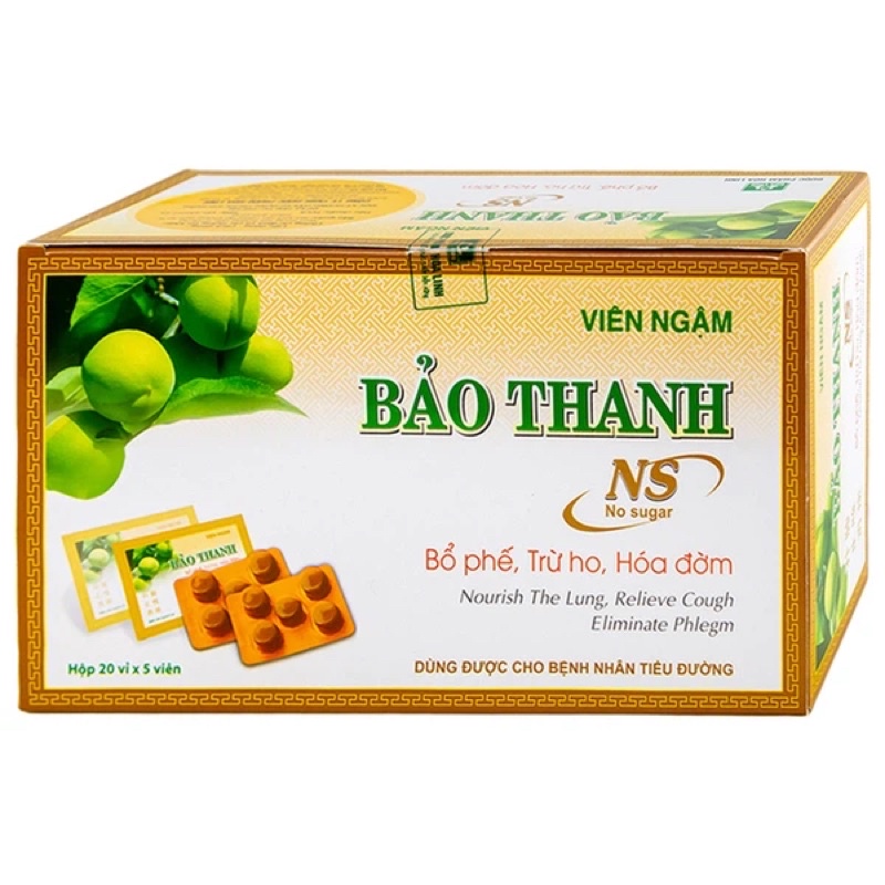 Viên Ngậm Bảo Thanh Không Đường Bổ Phế Trừ Ho Giảm Đờm