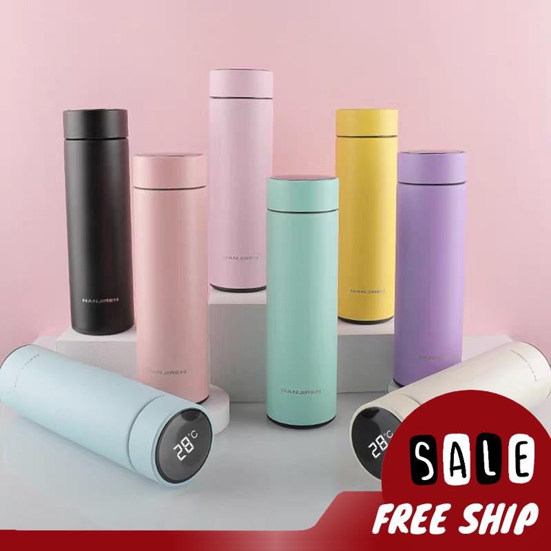 Bình giữ nhiệt led cao cấp CÁT Á  500ML CÓ ĐÈN LED HIỂN THỊ NHIỆT ĐỘ - Sang trọng, tiện lợi, giữ nhiệt 12 giờ