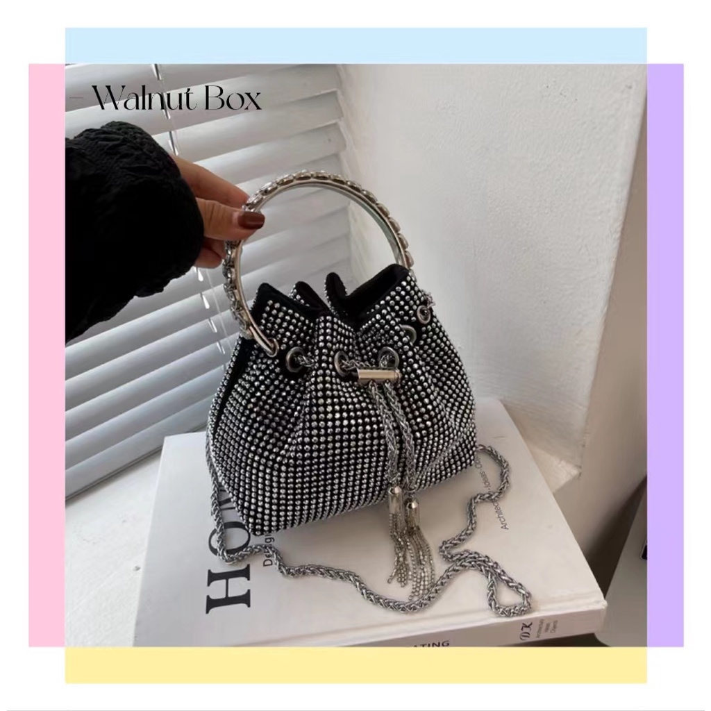 Túi Đeo Chéo Mini Đính Kim Cương Sáng Bóng Phong Cách Thời Trang Mới Cho Nữ