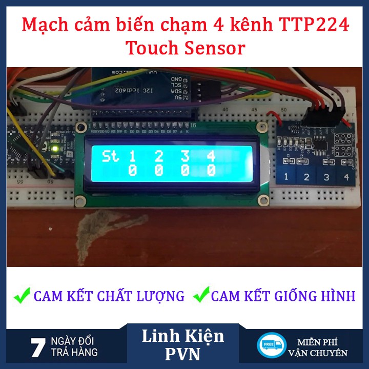 Bàn Phím Cảm Ứng Điện Dung 4 kênh TTP224