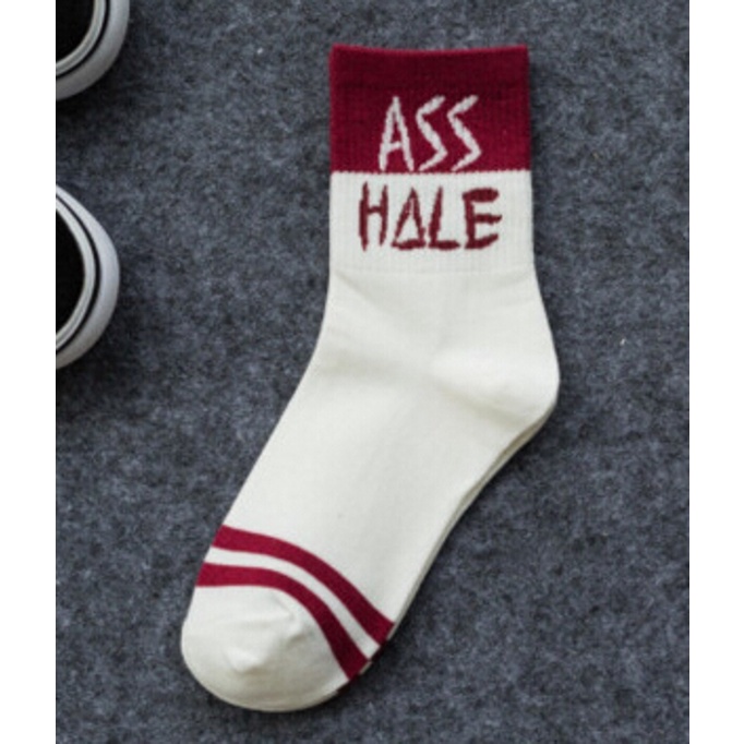 Vớ Unisex Bằng Cotton Thoải Mái Họa Tiết Chữ Sáng Tạo Phong Cách Harajuku