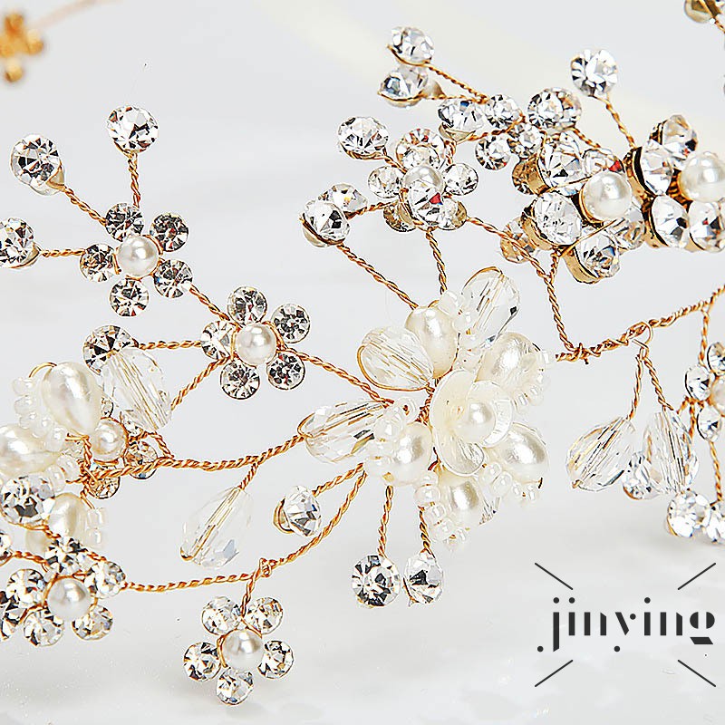 GETNOIVAS Cài tóc phối hạt phong cách cổ điển cho cô dâu