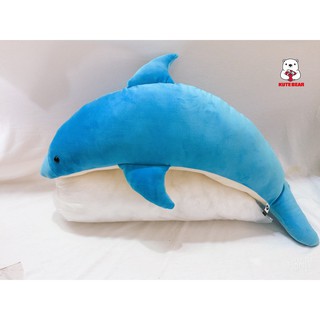 Gấu Bông Gối Ôm Cá Heo Vải Dãn 4 Chiều - Cá Heo Pipobun - Size ~50cm