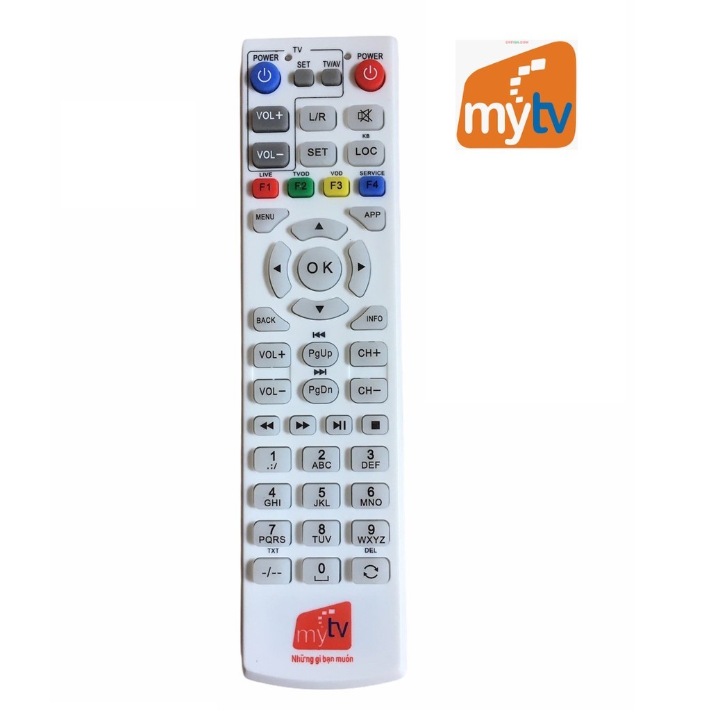 Điều Khiển từ xa đầu MyTV ,Remote từ xa đầu thu My TV, hàng chính hãng-Tặng kèm pin