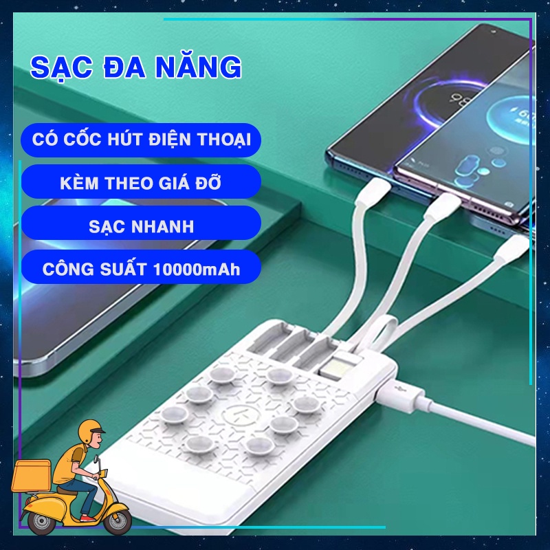 SẠC DỰ PHÒNG KÈM CỐC HÚT, GIÁ ĐỠ ĐIỆN THOẠI DÀNH CHO IPHONE, SAMSUNG, OPPO,... HỖ TRỢ SAC NHANH - T18