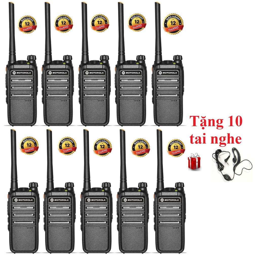 Bộ 10 Bộ Đàm Chất Lượng Cao Motorola CP102 (Siêu bền, âm thanh trong trẻo, Cự ly liên lạc xa)